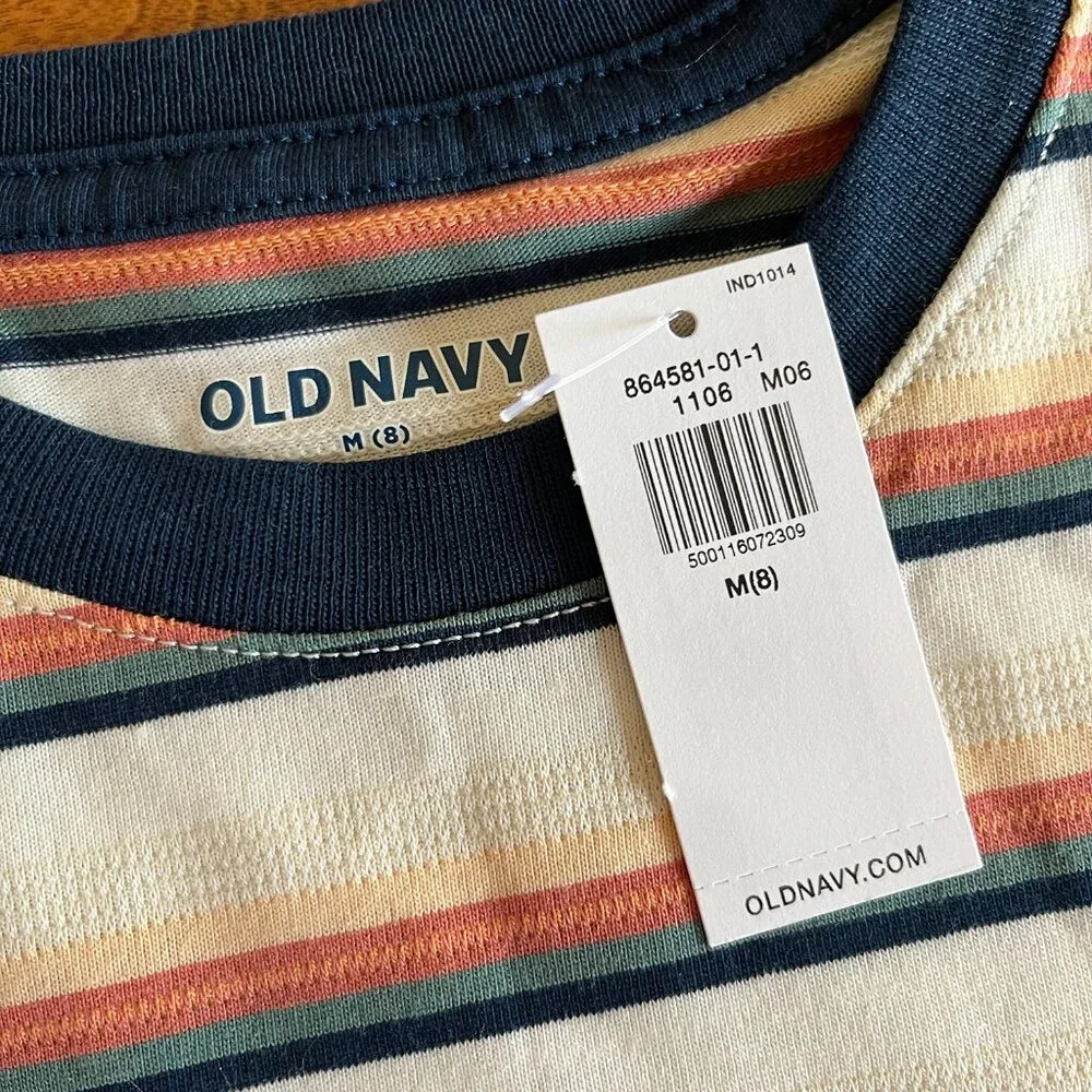 Old Navy striped pocket tees M 8 NWT
